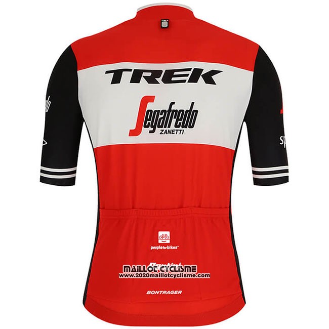 2019 Maillot Ciclismo Trek Segafredo Rouge Blanc Manches Courtes et Cuissard